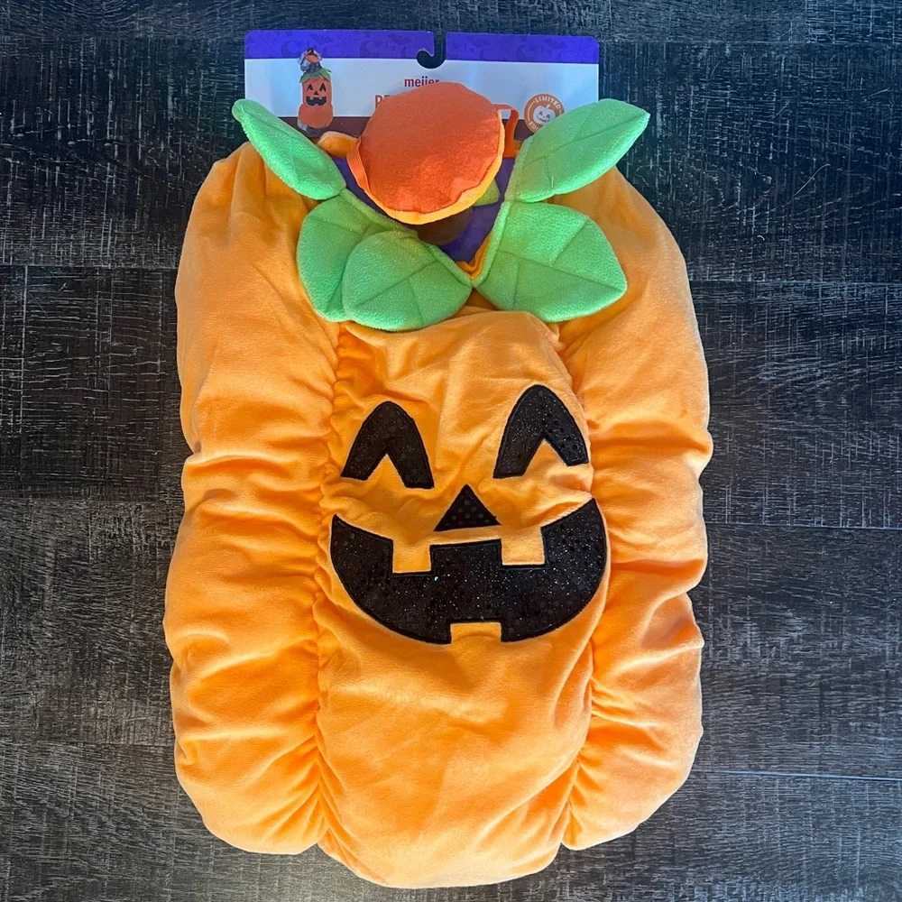 Cute Orange Pumpkin Pet Costume Size XL NEW!